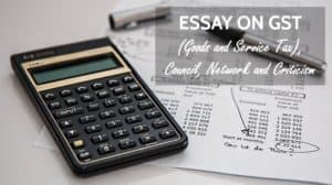 Essay on GST (Goods and Service Tax), Council, Network and Criticism